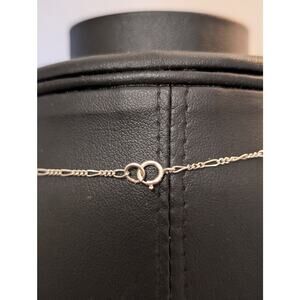 Vtg Sterling Silver Figaro Gray White Multi-Shaped Pearl Crystal Y Necklace